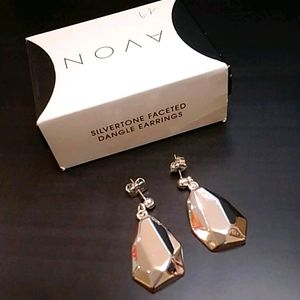 Faceted dangle earrings Avon jewelry silver-tone Fashion Jewelry